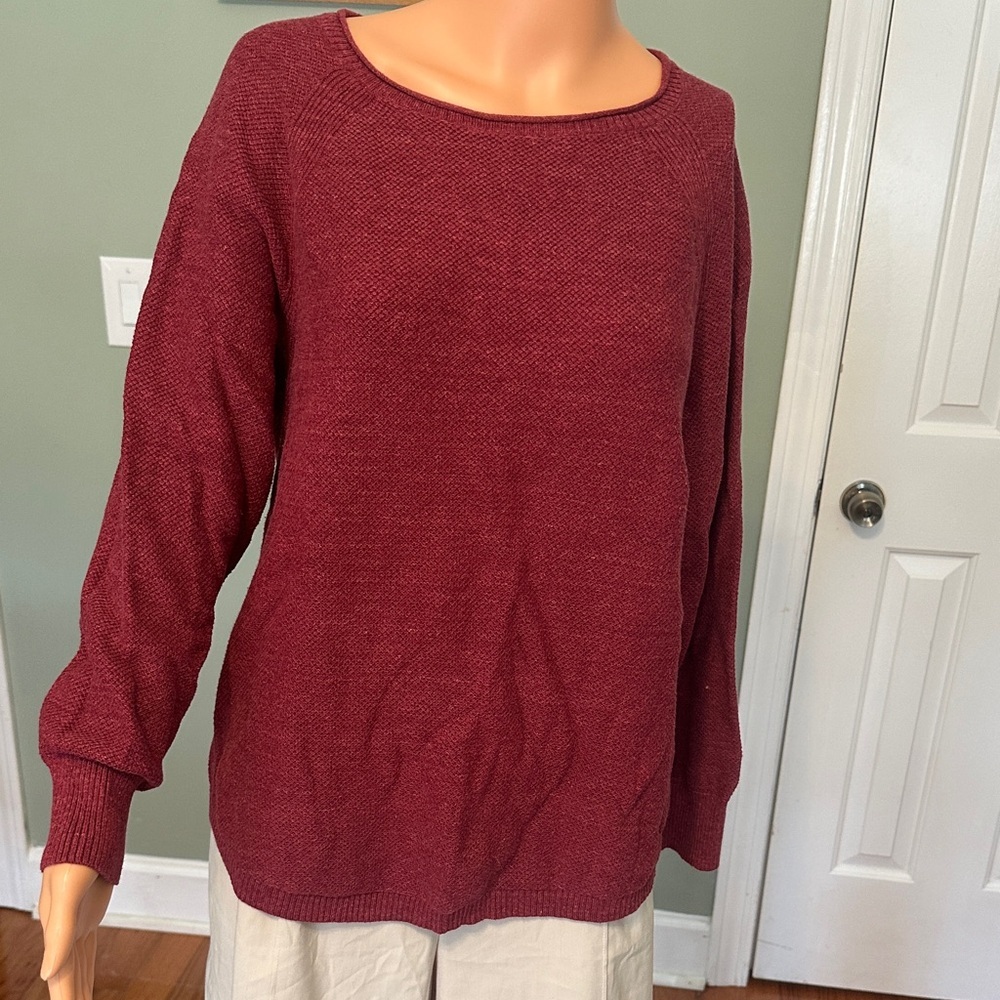 L.L. Bean Maroon Crewneck Knit Sweater